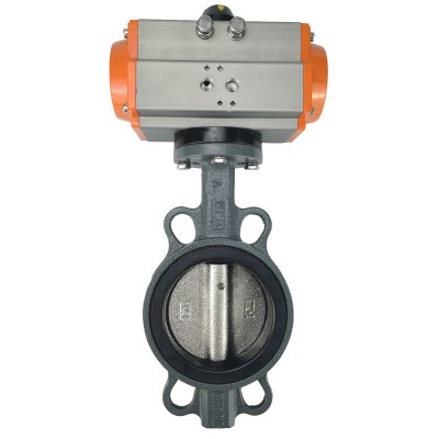 Dn50-dn300 Pneumatic Wafer Soft Sealing Butterfly Valve